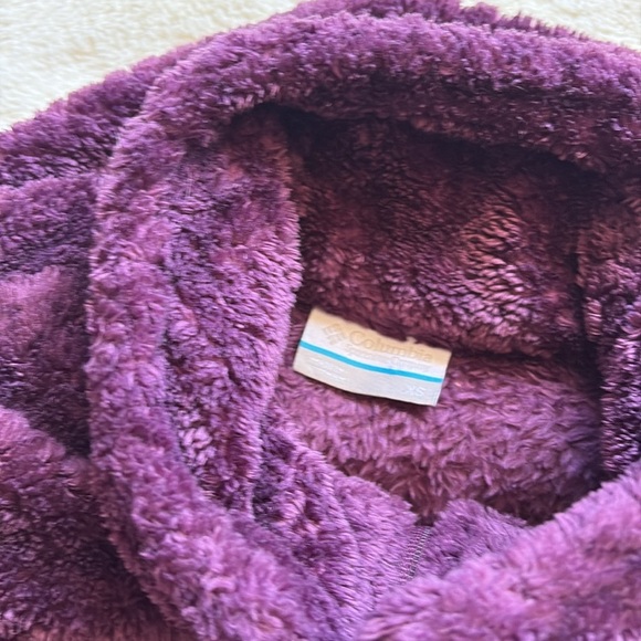 Columbia Full-Zip Plush Fleece Jacket Deep Purple Soft Cozy Layer Small - Picture 6 of 7
